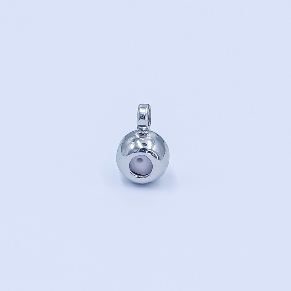 Silver 4mm Silicone Rubber Stopper Grip Bead w. Loop Slide Charm Holder Set | Z-01063