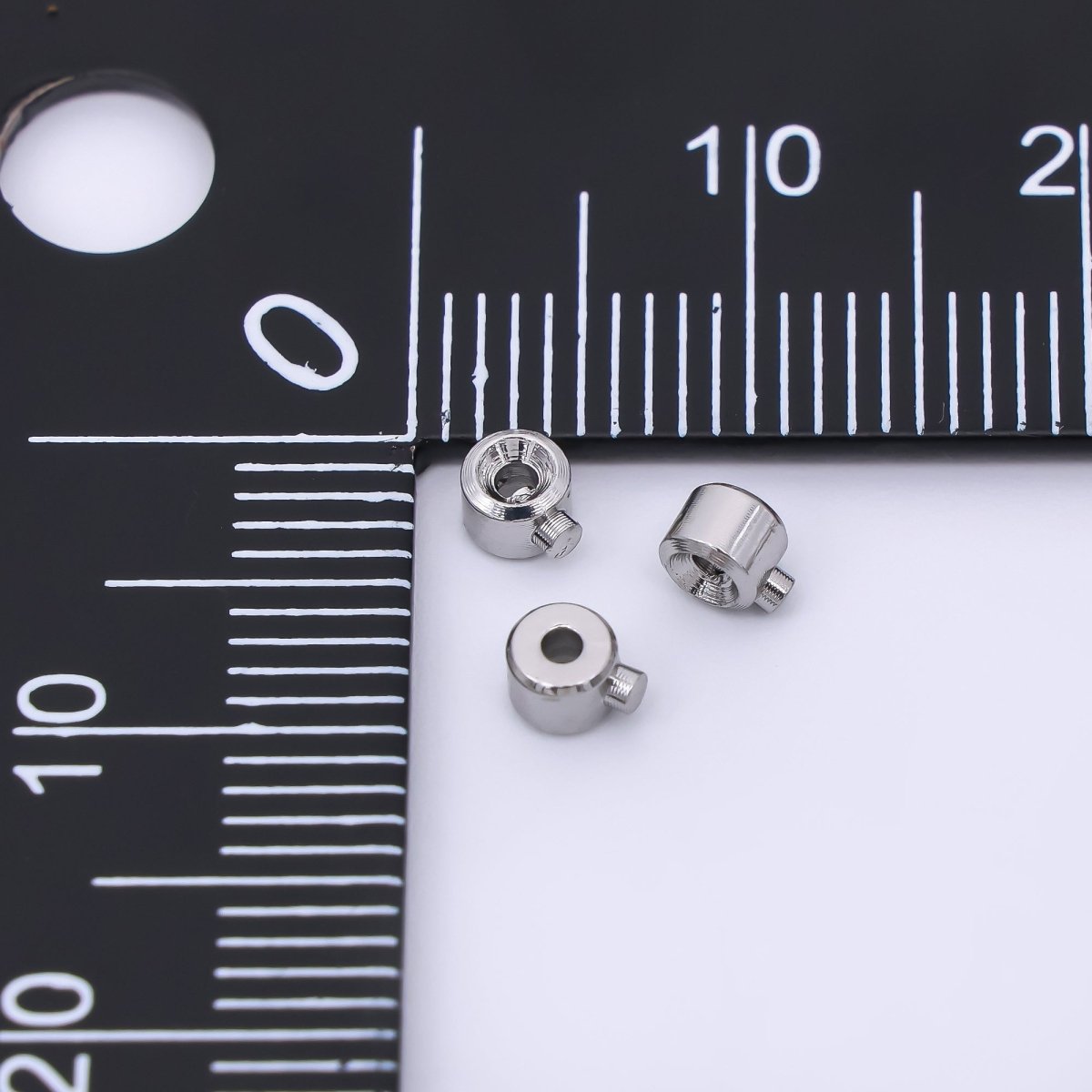 Silver 4mm Threaded Open Barrel Closure Findings by Set | Z1277