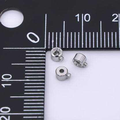 Silver 4mm Threaded Open Barrel Closure Findings by Set | Z1277