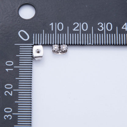 Silver 7mm Minimalist Studs Earring Backing Set | Z1376