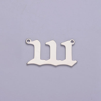 Silver Angel Number Charm Connector Lucky Number for Necklace Bracelet Component | G605-609