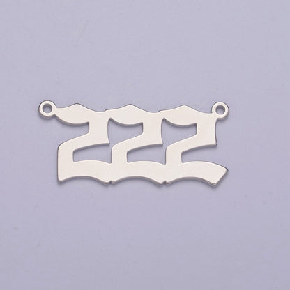 Silver Angel Number Charm Connector Lucky Number for Necklace Bracelet Component | G605-609