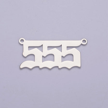 Silver Angel Number Charm Connector Lucky Number for Necklace Bracelet Component | G605-609