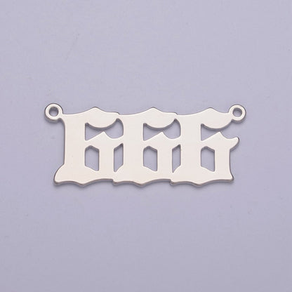 Silver Angel Number Charm Connector Lucky Number for Necklace Bracelet Component | G605-609