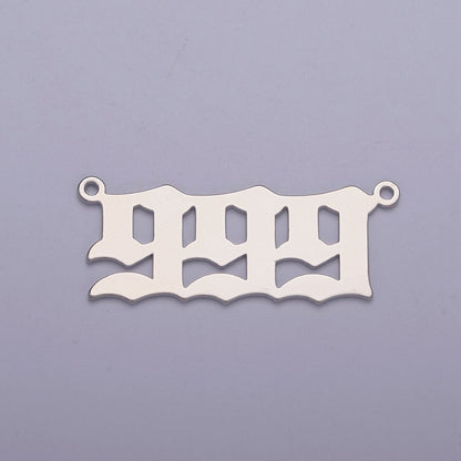 Silver Angel Number Charm Connector Lucky Number for Necklace Bracelet Component | G605-609