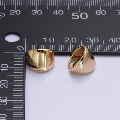 Silver, Gold 11.5mm Cartilage Wide Dome Triangle Huggie Earrings | AB801 AB823