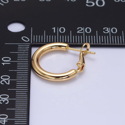 Silver, Gold 20mm, 25mm Chubby Tube Hinge Hoop Earrings | AB592 AB1552, AB1095 AB1097