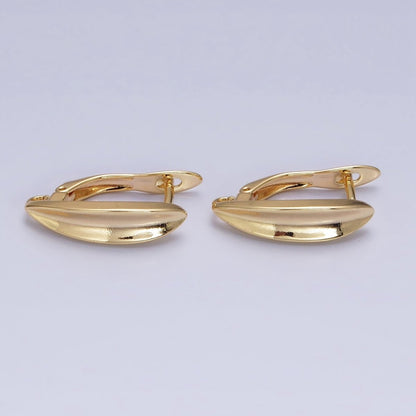 Silver, Gold Edged Oblong Open Loop English Lock Earrings Supply | Z-283 Z-377