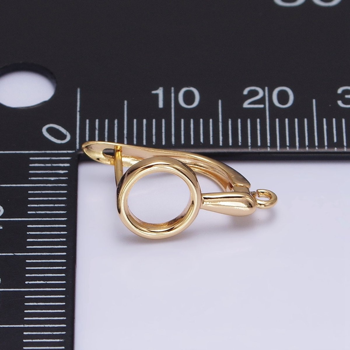 Silver, Gold Geometric Round Drip Open Loop English Lock Earring Supply | Z-203 Z-215