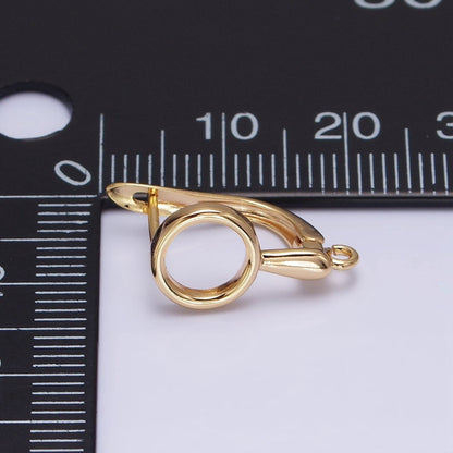 Silver, Gold Geometric Round Drip Open Loop English Lock Earring Supply | Z-203 Z-215