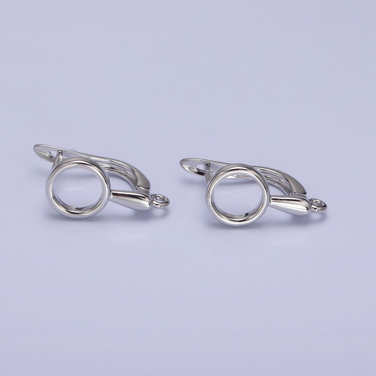 Silver, Gold Geometric Round Drip Open Loop English Lock Earring Supply | Z-203 Z-215