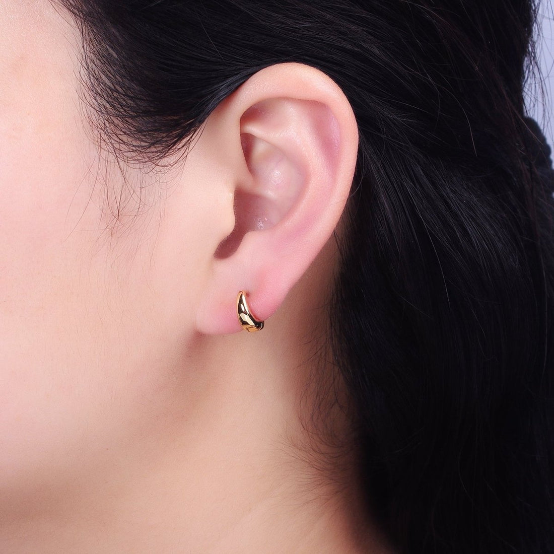 Silver, Gold Minimalist 10mm Round Cartilage Earrings | AB806 AB828