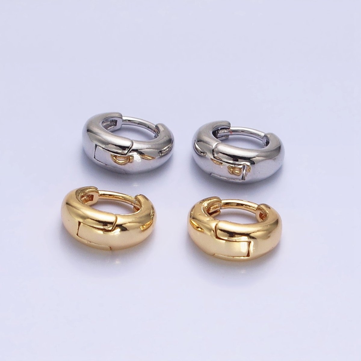 Silver, Gold Minimalist 10mm Round Cartilage Earrings | AB806 AB828