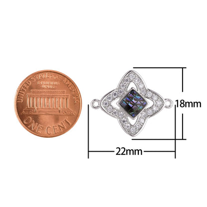 Silver, Gold Small Star Shape, Ladies Women Gift Girl Mother DIY Gift Cubic Zirconia Bracelet Charm Bead Finding Connector, F-009