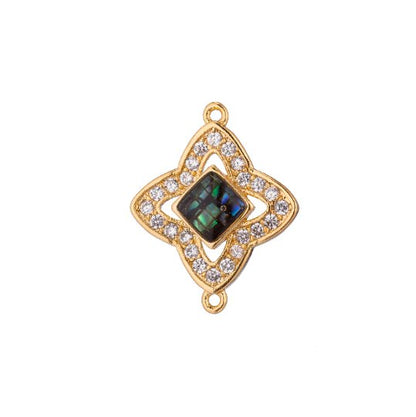 Silver, Gold Small Star Shape, Ladies Women Gift Girl Mother DIY Gift Cubic Zirconia Bracelet Charm Bead Finding Connector, F-009