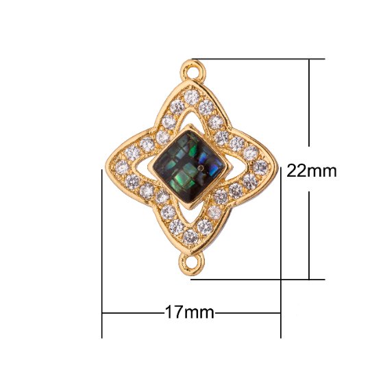 Silver, Gold Small Star Shape, Ladies Women Gift Girl Mother DIY Gift Cubic Zirconia Bracelet Charm Bead Finding Connector, F-009