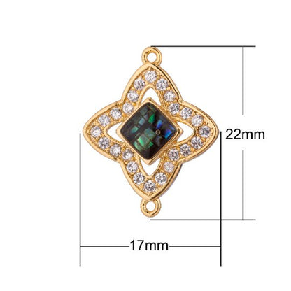Silver, Gold Small Star Shape, Ladies Women Gift Girl Mother DIY Gift Cubic Zirconia Bracelet Charm Bead Finding Connector, F-009