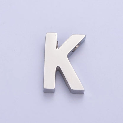 Silver Initial Alphabet Bead Charm For DIY Necklace Making, A-A1682-A-A1694