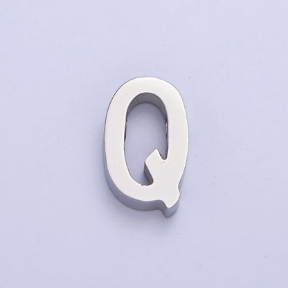Silver Initial Alphabet Bead Charm For DIY Necklace Making, A-A1682-A-A1694