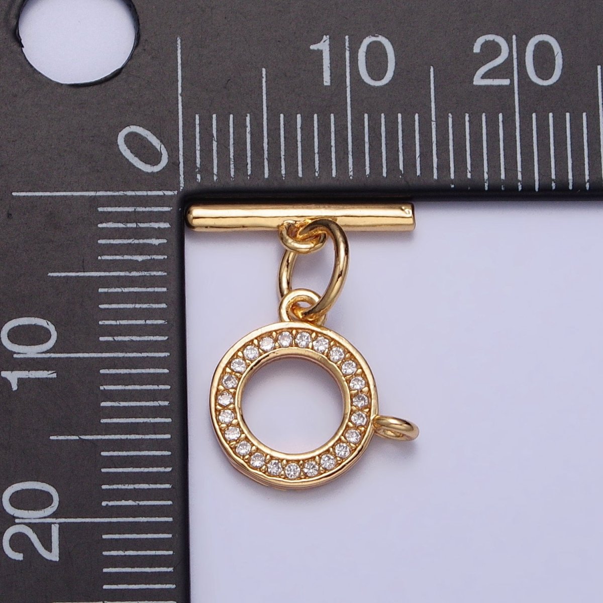 Silver Micro Pave OT Clasp Cubic Toggle Clasp for Decorative Necklace Bracelet Z-054