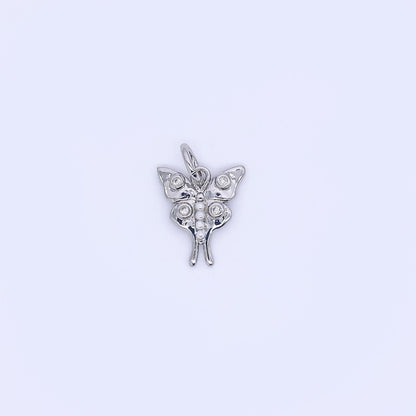 Silver Micro Paved 11mm Butterfly Wings Charm | C-571