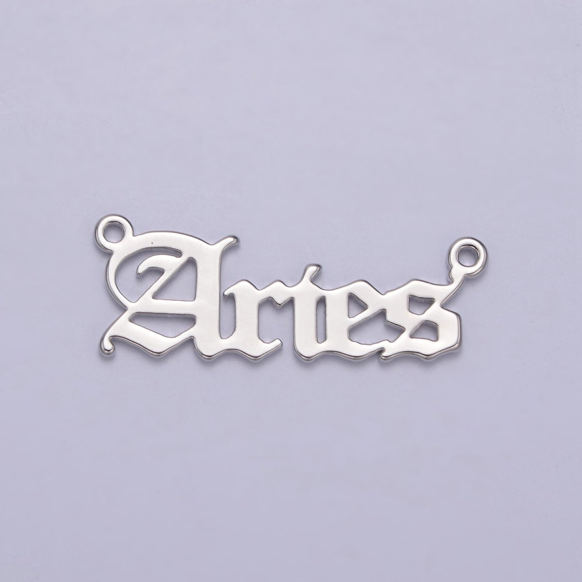 Silver Old English Font Zodiac Charms Connector for Necklace Bracelet Link Connector Astrology Necklace Charm Personalized Jewelry Wholesale A1421-A1426