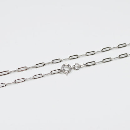 Silver PaperClip Chain Necklace Dainty Thin Oval Link Chain 18 inch Necklace Silver Jewelry for Layer Necklace | CN-1009  Clearance Pricing