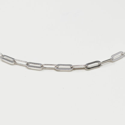 Silver PaperClip Chain Necklace Dainty Thin Oval Link Chain 18 inch Necklace Silver Jewelry for Layer Necklace | CN-1009  Clearance Pricing