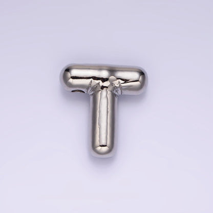 Silver Plated 20mm Chubby Balloon Initial Letter Personalized Pendant | A-A1080-A-A1092