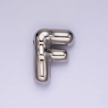 Silver Plated 20mm Chubby Balloon Initial Letter Personalized Pendant | A-A1080-A-A1092