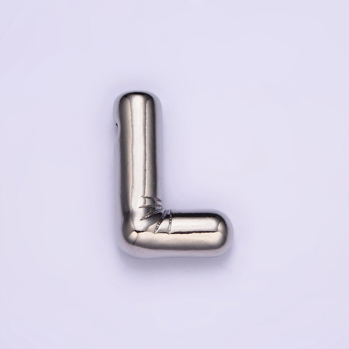 Silver Plated 20mm Chubby Balloon Initial Letter Personalized Pendant | A-A1080-A-A1092