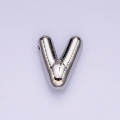 Silver Plated 20mm Chubby Balloon Initial Letter Personalized Pendant | A-A1080-A-A1092