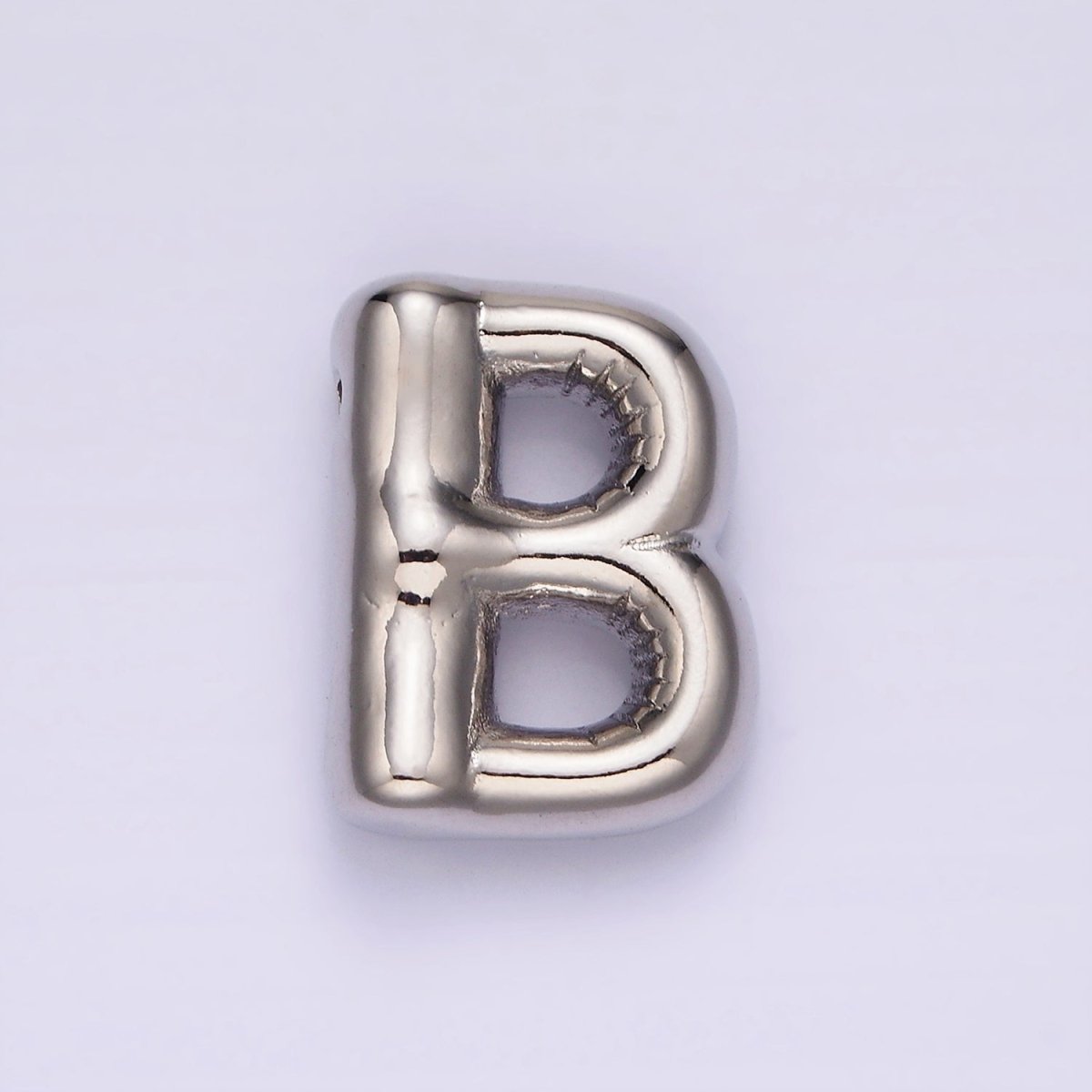 Silver Plated 20mm Chubby Balloon Initial Letter Personalized Pendant | A-A1080-A-A1092