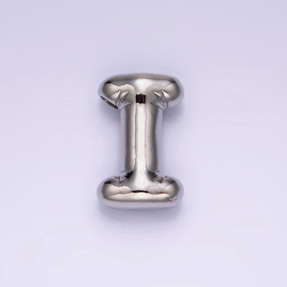 Silver Plated 20mm Chubby Balloon Initial Letter Personalized Pendant | A-A1080-A-A1092