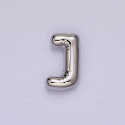 Silver Plated 20mm Chubby Balloon Initial Letter Personalized Pendant | A-A1080-A-A1092