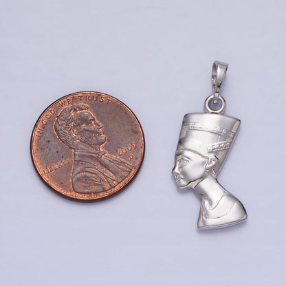 Silver Queen Nefertiti Charm Egyptian Jewelry Inspired Pendant AA242