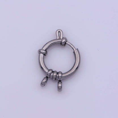 Silver Sailor Clasp, Large Spring Ring Include Loops 22mm, 24mm, Necklace Bracelet Finding L-551 L-552