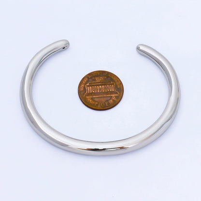 Silver Simple Minimalist Classic Cuff Bracelet | WA-1692