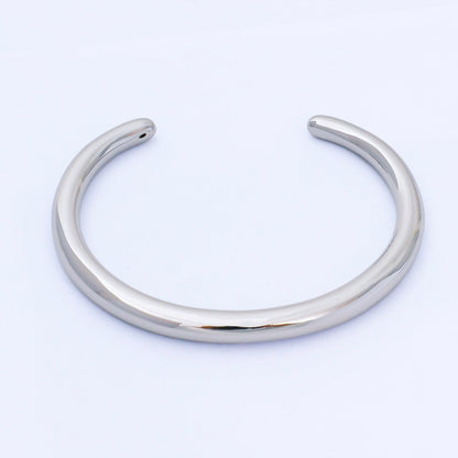 Silver Simple Minimalist Classic Cuff Bracelet | WA-1692