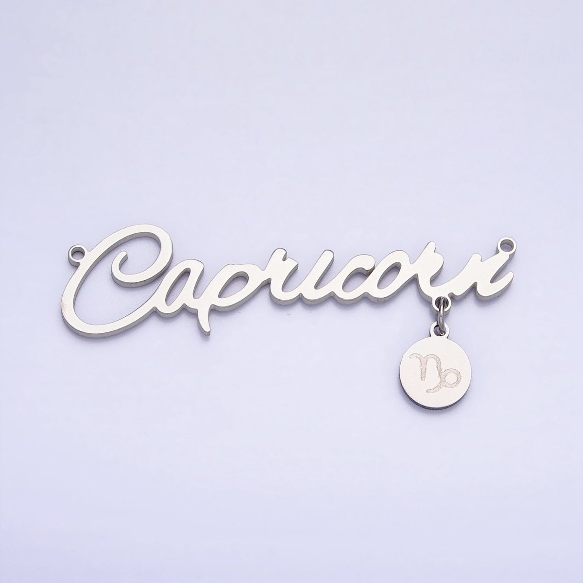Silver Stainless Steel Zodiac Astrology Cursive Font Mini Symbol Connector Personalized Jewelry Making | A-A1385-A-A1390