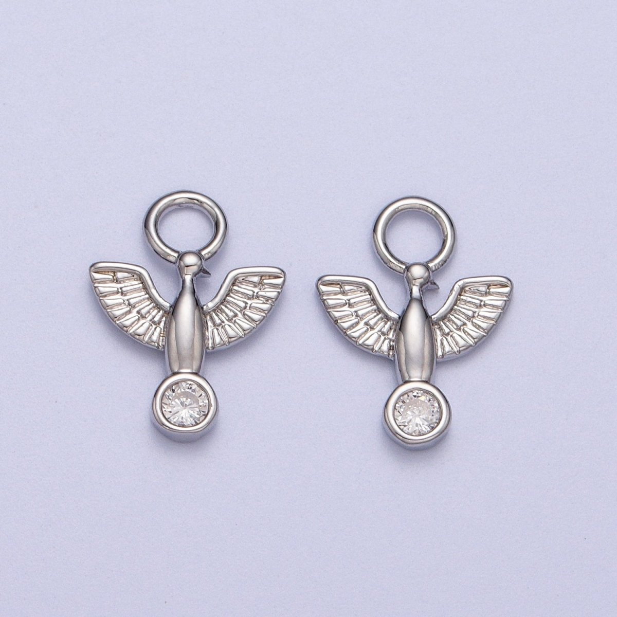 Silver Tiny Dove Charm, Bird Charm Gold Religious Charm for Add on Pendant AC056 AC057