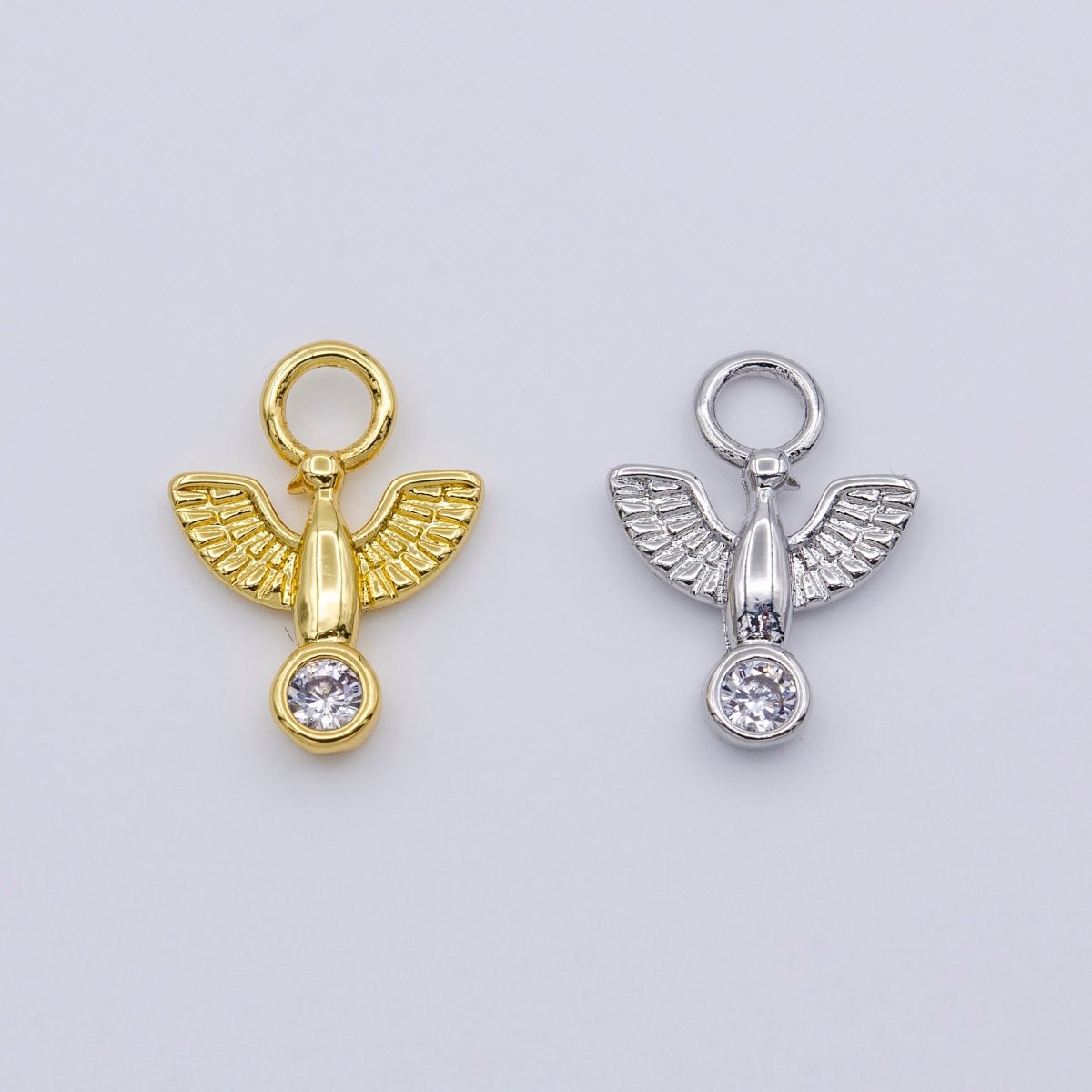 Silver Tiny Dove Charm, Bird Charm Gold Religious Charm for Add on Pendant AC056 AC057