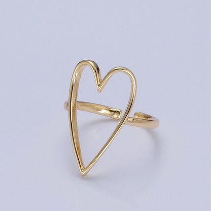 Simple Gold Heart Ring O-762