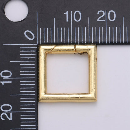 Simple Minimalist Gold Filled Square Push Gate Ring Clasp For Jewelry Making Charm Holder Connector  L-060