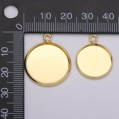 Simple Minimalist Golden Coin Gold Filled Charm K-929,K-930,L-086