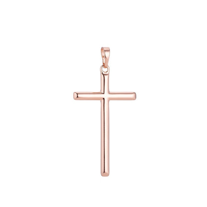 Simple Minimalist Rose Gold Cross Gold Filled Pendants J-869