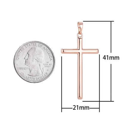 Simple Minimalist Rose Gold Cross Gold Filled Pendants J-869