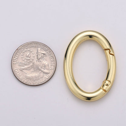 Simple Oval Push Gate Ring For Charm Connectors Wristlet Holder DIY Jewelry Making  L-048