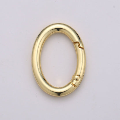 Simple Oval Push Gate Ring For Charm Connectors Wristlet Holder DIY Jewelry Making  L-048