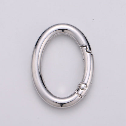 Simple Oval Push Gate Ring For Charm Connectors Wristlet Holder DIY Jewelry Making  L-048